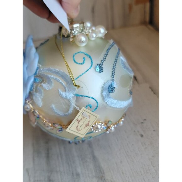 Mark roberts kings‎ jewel Ballorn Ivo ball ornament blue unique - Picture 7 of 9
